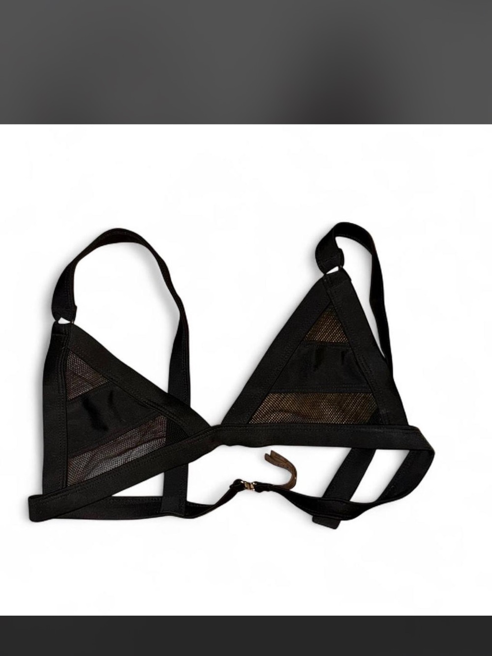 Black Strappy Mesh Triangle Bikini top